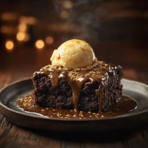 Brownie on fire